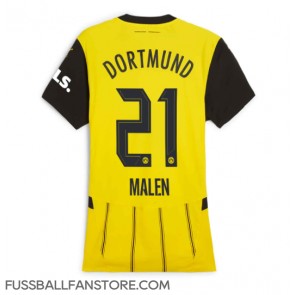 Borussia Dortmund Donyell Malen #21 Replik Heimtrikot Damen 2024-25 Kurzarm